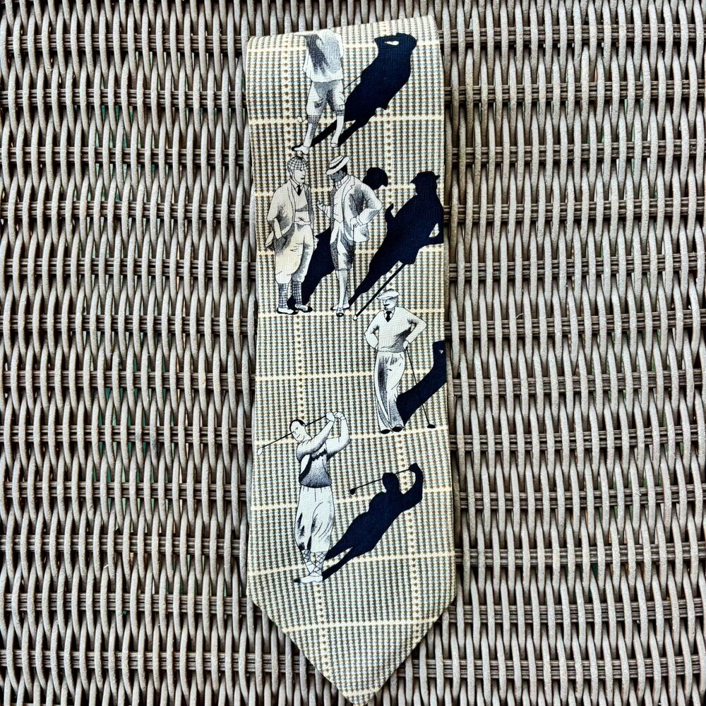 Pinehurst 1895 | 100% Silk, Hand in USA | Golf Theme | Excellent Condition